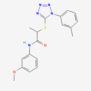 molecular formula C18H19N5O2S B2501328 N-(3-methoxyphenyl)-2-{[1-(3-methylphenyl)-1H-1,2,3,4-tetrazol-5-yl]sulfanyl}propanamide CAS No. 887347-10-6