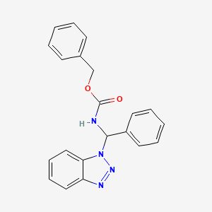 molecular formula C21H18N4O2 B2501340 Benzyl N-[1H-1,2,3-benzotriazol-1-yl(phenyl)methyl]carbamate CAS No. 125453-15-8