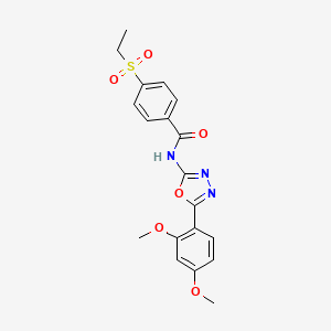 molecular formula C19H19N3O6S B2501346 N-[5-(2,4-dimethoxyphenyl)-1,3,4-oxadiazol-2-yl]-4-(ethanesulfonyl)benzamide CAS No. 886939-32-8