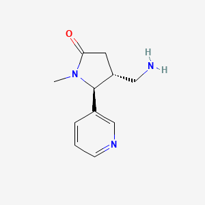molecular formula C11H15N3O B2501348 rac-(4R,5S)-4-(氨基甲基)-1-甲基-5-(吡啶-3-基)吡咯烷-2-酮，反式 CAS No. 1909288-68-1