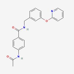 molecular formula C21H19N3O3 B2501351 4-acetamido-N-(3-(pyridin-2-yloxy)benzyl)benzamide CAS No. 1706376-37-5