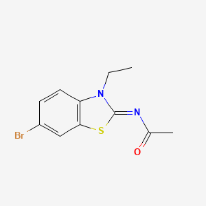molecular formula C11H11BrN2OS B2501354 N-(6-bromo-3-ethyl-1,3-benzothiazol-2-ylidene)acetamide CAS No. 865544-24-7