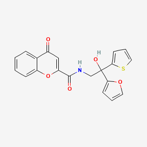 molecular formula C20H15NO5S B2501370 N-(2-(呋喃-2-基)-2-羟基-2-(噻吩-2-基)乙基)-4-氧代-4H-色烯-2-甲酰胺 CAS No. 2034333-29-2