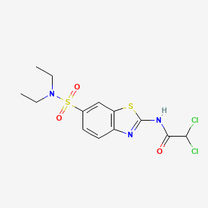 molecular formula C13H15Cl2N3O3S2 B2501371 2,2-dichloro-N-[6-(diethylsulfamoyl)-1,3-benzothiazol-2-yl]acetamide CAS No. 865592-39-8
