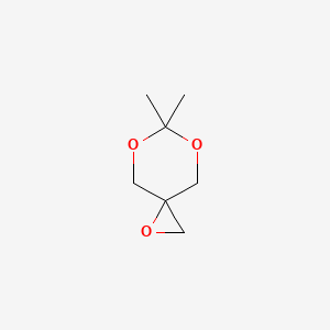 molecular formula C7H12O3 B2501372 6,6-Dimethyl-1,5,7-trioxaspiro[2.5]octane CAS No. 111722-48-6
