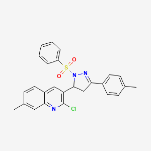 2-chloro-7-methyl-3-(1-(phenylsulfonyl)-3-(p-tolyl)-4,5-dihydro-1H-pyrazol-5-yl)quinoline