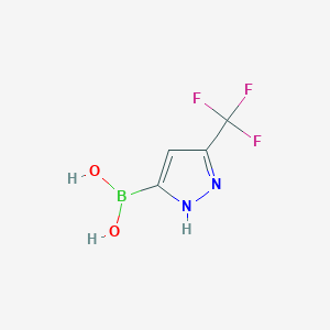 molecular formula C4H4BF3N2O2 B2501414 (5-(Trifluoromethyl)-1H-pyrazol-3-yl)boronic acid CAS No. 1346270-08-3