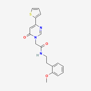 molecular formula C19H19N3O3S B2501417 N-(2-methoxyphenethyl)-2-(6-oxo-4-(thiophen-2-yl)pyrimidin-1(6H)-yl)acetamide CAS No. 1251667-71-6