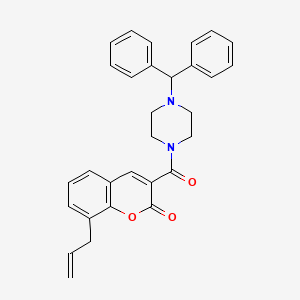 molecular formula C30H28N2O3 B2501418 8-allyl-3-[(4-benzhydrylpiperazino)carbonyl]-2H-chromen-2-one CAS No. 313402-68-5