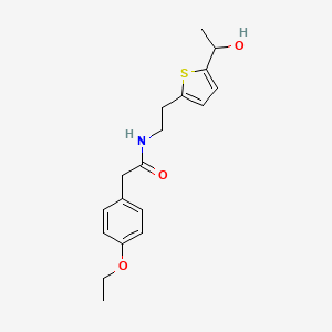 molecular formula C18H23NO3S B2501420 2-(4-ethoxyphenyl)-N-{2-[5-(1-hydroxyethyl)thiophen-2-yl]ethyl}acetamide CAS No. 2097935-06-1