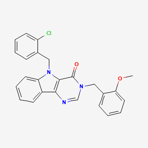 molecular formula C25H20ClN3O2 B2501423 5-(2-chlorobenzyl)-3-(2-methoxybenzyl)-3H-pyrimido[5,4-b]indol-4(5H)-one CAS No. 1189490-41-2