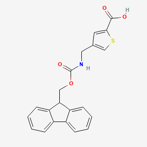 molecular formula C21H17NO4S B2501426 4-[(9H-Fluoren-9-ylmethoxycarbonylamino)methyl]thiophene-2-carboxylic acid CAS No. 503469-94-1