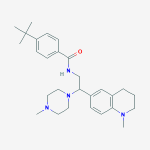 B2501427 4-(tert-butyl)-N-(2-(1-methyl-1,2,3,4-tetrahydroquinolin-6-yl)-2-(4-methylpiperazin-1-yl)ethyl)benzamide CAS No. 922118-74-9