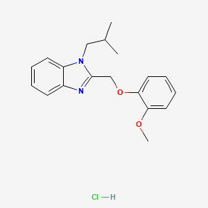 molecular formula C19H23ClN2O2 B2501428 1-isobutyl-2-((2-methoxyphenoxy)methyl)-1H-benzo[d]imidazole hydrochloride CAS No. 1215783-98-4