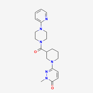 molecular formula C20H26N6O2 B2501433 2-methyl-6-(3-(4-(pyridin-2-yl)piperazine-1-carbonyl)piperidin-1-yl)pyridazin-3(2H)-one CAS No. 1396563-96-4