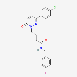molecular formula C21H19ClFN3O2 B2501434 4-(3-(4-chlorophenyl)-6-oxopyridazin-1(6H)-yl)-N-(4-fluorobenzyl)butanamide CAS No. 946266-15-5
