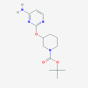 molecular formula C14H22N4O3 B2501438 tert-butyl 3-[(4-aminopyrimidin-2-yl)oxy]piperidine-1-carboxylate CAS No. 1271239-59-8
