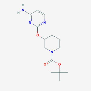 molecular formula C14H22N4O3 B2501438 Tert-butyl 3-(4-aminopyrimidin-2-yl)oxypiperidine-1-carboxylate CAS No. 1271239-59-8