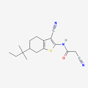 molecular formula C17H21N3OS B2501458 2-cyano-N-[3-cyano-6-(1,1-dimethylpropyl)-4,5,6,7-tetrahydro-1-benzothien-2-yl]acetamide CAS No. 667412-99-9