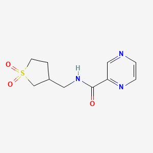 molecular formula C10H13N3O3S B2501466 N-[(1,1-dioxo-1lambda6-thiolan-3-yl)methyl]pyrazine-2-carboxamide CAS No. 1209869-92-0