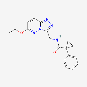 molecular formula C18H19N5O2 B2501477 N-((6-ethoxy-[1,2,4]triazolo[4,3-b]pyridazin-3-yl)methyl)-1-phenylcyclopropanecarboxamide CAS No. 2034326-88-8