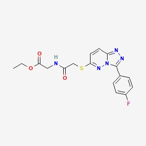 molecular formula C17H16FN5O3S B2501483 ethyl 2-(2-{[3-(4-fluorophenyl)-[1,2,4]triazolo[4,3-b]pyridazin-6-yl]sulfanyl}acetamido)acetate CAS No. 852374-08-4