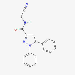 molecular formula C18H16N4O B2501513 N-(cyanomethyl)-1,5-diphenyl-4,5-dihydro-1H-pyrazole-3-carboxamide CAS No. 1333608-16-4