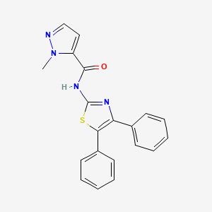 molecular formula C20H16N4OS B2501535 N-(4,5-diphenylthiazol-2-yl)-1-methyl-1H-pyrazole-5-carboxamide CAS No. 955588-27-9