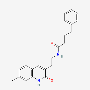 molecular formula C22H24N2O2 B2501538 N-[2-(7-methyl-2-oxo-1H-quinolin-3-yl)ethyl]-4-phenylbutanamide CAS No. 851405-34-0