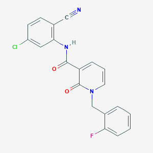 molecular formula C20H13ClFN3O2 B2501548 N-(5-chloro-2-cyanophenyl)-1-[(2-fluorophenyl)methyl]-2-oxo-1,2-dihydropyridine-3-carboxamide CAS No. 946378-71-8