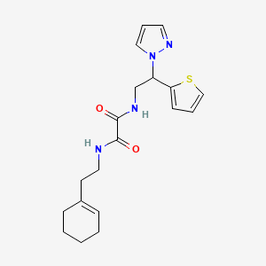 molecular formula C19H24N4O2S B2501567 N1-(2-(1H-pyrazol-1-yl)-2-(thiophen-2-yl)ethyl)-N2-(2-(cyclohex-1-en-1-yl)ethyl)oxalamide CAS No. 2034345-26-9