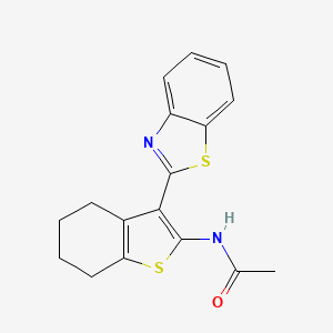 molecular formula C17H16N2OS2 B2501571 N-[3-(1,3-benzothiazol-2-yl)-4,5,6,7-tetrahydro-1-benzothiophen-2-yl]acetamide CAS No. 476274-79-0