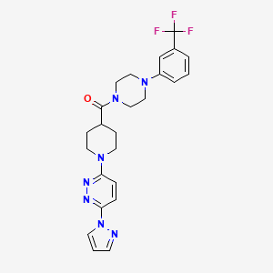 (1-(6-(1H-pyrazol-1-yl)pyridazin-3-yl)piperidin-4-yl)(4-(3-(trifluoromethyl)phenyl)piperazin-1-yl)methanone
