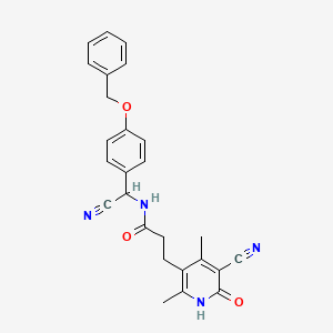 molecular formula C26H24N4O3 B2501632 N-{[4-(benzyloxy)phenyl](cyano)methyl}-3-(5-cyano-2,4-dimethyl-6-oxo-1,6-dihydropyridin-3-yl)propanamide CAS No. 1311743-10-8