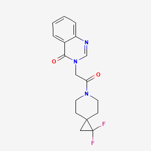 molecular formula C17H17F2N3O2 B2501649 3-(2-{1,1-Difluoro-6-azaspiro[2.5]octan-6-yl}-2-oxoethyl)-3,4-dihydroquinazolin-4-one CAS No. 2097863-62-0