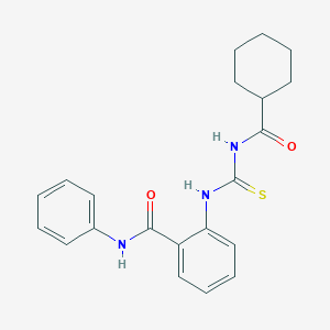 molecular formula C21H23N3O2S B250165 2-({[(cyclohexylcarbonyl)amino]carbothioyl}amino)-N-phenylbenzamide 