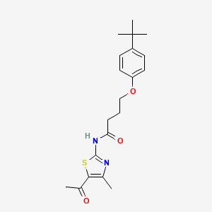 molecular formula C20H26N2O3S B2501667 N-(5-acetyl-4-methyl-1,3-thiazol-2-yl)-4-(4-tert-butylphenoxy)butanamide CAS No. 691380-17-3