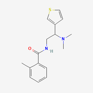 molecular formula C16H20N2OS B2501679 N-(2-(dimethylamino)-2-(thiophen-3-yl)ethyl)-2-methylbenzamide CAS No. 954592-01-9
