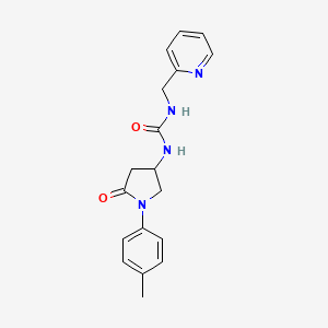 molecular formula C18H20N4O2 B2501696 1-(5-Oxo-1-(p-tolyl)pyrrolidin-3-yl)-3-(pyridin-2-ylmethyl)urea CAS No. 891090-60-1