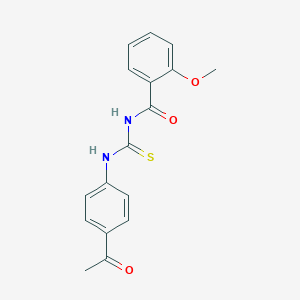 molecular formula C17H16N2O3S B250180 N-[(4-acetylphenyl)carbamothioyl]-2-methoxybenzamide 