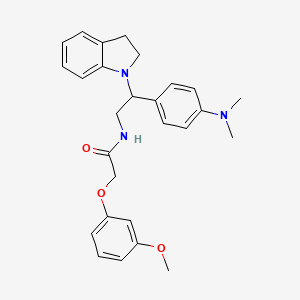 molecular formula C27H31N3O3 B2501809 N-[2-(2,3-dihydro-1H-indol-1-yl)-2-[4-(dimethylamino)phenyl]ethyl]-2-(3-methoxyphenoxy)acetamide CAS No. 1005305-48-5