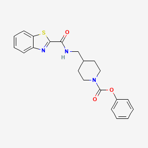 molecular formula C21H21N3O3S B2501813 Phenyl 4-((benzo[d]thiazole-2-carboxamido)methyl)piperidine-1-carboxylate CAS No. 1234945-85-7