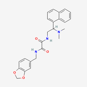 molecular formula C24H25N3O4 B2501819 N-[(2H-1,3-benzodioxol-5-yl)methyl]-N'-[2-(dimethylamino)-2-(naphthalen-1-yl)ethyl]ethanediamide CAS No. 942012-96-6
