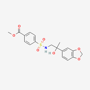 molecular formula C18H19NO7S B2501823 methyl 4-{[2-(2H-1,3-benzodioxol-5-yl)-2-hydroxypropyl]sulfamoyl}benzoate CAS No. 1396635-81-6