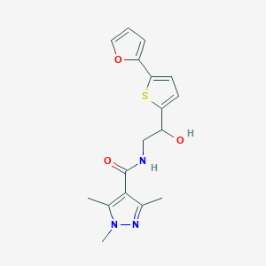 molecular formula C17H19N3O3S B2501864 N-{2-[5-(furan-2-yl)thiophen-2-yl]-2-hydroxyethyl}-1,3,5-trimethyl-1H-pyrazole-4-carboxamide CAS No. 2309588-30-3