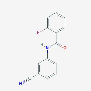molecular formula C14H9FN2O B250188 N-(3-cyanophenyl)-2-fluorobenzamide 