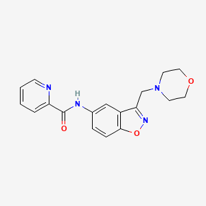 molecular formula C18H18N4O3 B2501887 N-{3-[(morpholin-4-yl)methyl]-1,2-benzoxazol-5-yl}pyridine-2-carboxamide CAS No. 2379953-69-0