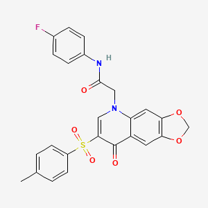 molecular formula C25H19FN2O6S B2501891 N-(4-fluorophenyl)-2-[7-(4-methylbenzenesulfonyl)-8-oxo-2H,5H,8H-[1,3]dioxolo[4,5-g]quinolin-5-yl]acetamide CAS No. 902521-19-1