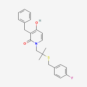 3-benzyl-1-{2-[(4-fluorobenzyl)sulfanyl]-2-methylpropyl}-4-hydroxy-2(1H)-pyridinone
