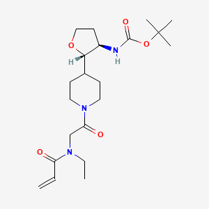Tert-butyl N-[(2S,3R)-2-[1-[2-[ethyl(prop-2-enoyl)amino]acetyl]piperidin-4-yl]oxolan-3-yl]carbamate